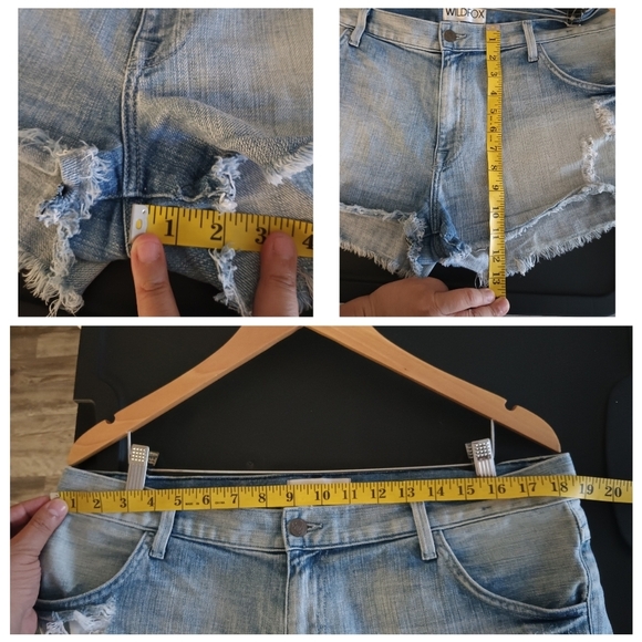 🦊 Wildfox Michelle Boyfriend Distressed Raw Hem Jean Shorts. Size 31 - Picture 15 of 17
